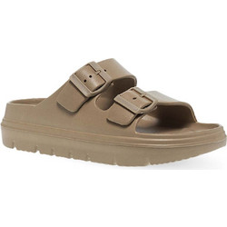 Luofu Γυναικείες Παντόφλες Καλοκαιρινές Flatforms Ανατομικές Αντιολισθητικές Μπεζ 11833003