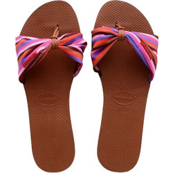 Havaianas Γυναικείες Σαγιονάρες Αντιολισθητικές Καφέ Ροζ 4148246-1976