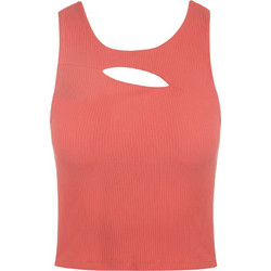 DKNY Γυναικείο Καλοκαιρινό Crop Top Ριπ Κοραλί DP4T9669-HCL