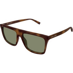 Saint Laurent SL904 004 Ανδρικά Γυαλιά Ηλίου Τετράγωνα Κοκάλινα Καφέ με Πράσινο Φακό