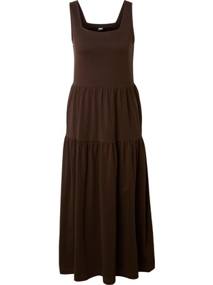 Urban Classics Midi Καλοκαιρινό Καθημερινό Φόρεμα Σοκολατί TB4784-00075