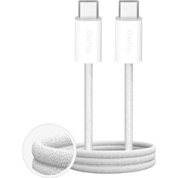 Puro PUCCC100WFABK4WHI Braided USB-C to USB-C 100W 1m White