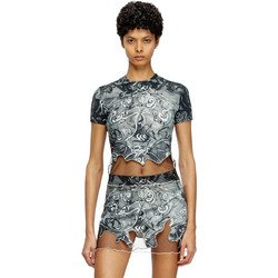 Diesel Γυναικείο Καλοκαιρινό Crop Top Γκρι W25A184180BJBT-9BZA