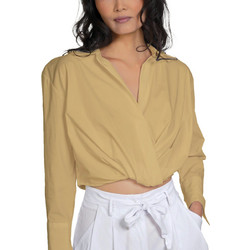 Kendall + Kylie Γυναικείο Χειμερινό Crop Top Κίτρινο KKW3814105