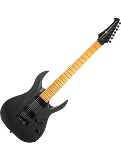 Spira Guitars S-607 Ηλεκτρική Κιθάρα ST Style με Μαγνήτες HH & Ταστιέρα Maple 7 Χορδών Stained Black