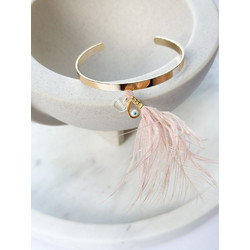 Celfie & CO Eye Feather Χειροποίητο Μαρτυρικό Βάπτισης Βραχιόλι Ματάκι Χρυσό