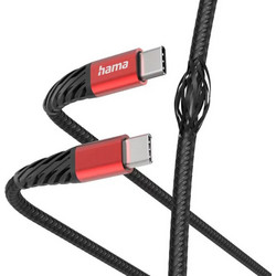Hama 201542 Braided USB-C to USB-C 1.5m Black Red