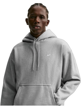 Nike Solo Swoosh Ανδρικό Αθλητικό Φούτερ με Κουκούλα Γκρι HV1082-063