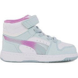 Puma Rebound V6 Παιδικά Sneakers Μποτάκια Πράσινο Mint Μωβ 408374-01