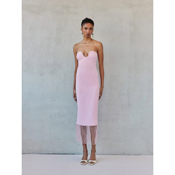 Mix & Match Valentina Midi Καλοκαιρινό Φόρεμα για Γάμο / Βάπτιση Ροζ SS2608