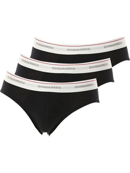 Dsquared2 Ανδρικά Σλιπ Βαμβακερά Μαύρα 3Pack DCX610040-001
