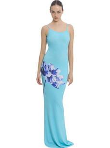 Sun.Set.Go Veronica Maxi Καλοκαιρινό Φόρεμα για Γάμο / Βάπτιση Floral Γαλάζιο SSGSU26032