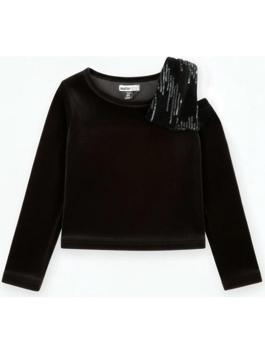 Nath Παιδικό Crop Top Μακρυμάνικο Μαύρο KG09T903X1