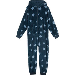 Bonprix Παιδική Ολόσωμη Πιτζάμα Fleece Χειμωνιάτικη Navy Μπλε 944495