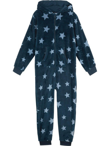 Bonprix Παιδική Ολόσωμη Πιτζάμα Fleece Χειμωνιάτικη Navy Μπλε 944495