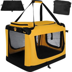 Purlov Gardlov Τσάντα Χειρός Μεταφοράς Σκύλου έως 25kg Μαύρη Κίτρινη 60x44x42cm