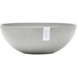 Ecopots Vienna 50 Γλάστρα Στρογγυλή Πλαστική Λευκή Γκρι 50x18cm 32485-4646