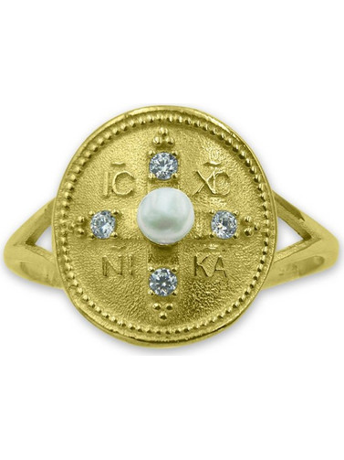 Chxaos Γυναικείο Δαχτυλίδι Κωνσταντινάτο από Ασήμι 925 Επιχρυσωμένο D2920-G