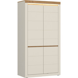 PoliHome Δίφυλλη Ντουλάπα Ρούχων Fidello Μπεζ 104.2x59.6x204.7cm 163082379
