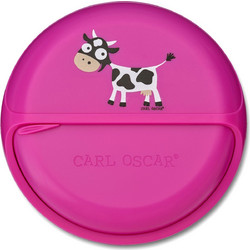 Carl Oscar Mini Disc Αγελάδα Πλαστικό Παιδικό Δοχείο Φαγητού Μωβ