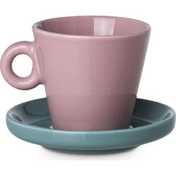 Estia Bone Echo New Bone Φλιτζάνι Espresso Πορσελάνης Ροζ Τιρκουάζ 100ml 07-35488