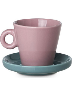 Estia Bone Echo New Bone Φλιτζάνι Espresso Πορσελάνης Ροζ Τιρκουάζ 100ml 07-35488