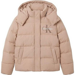 Calvin Klein Γυναικείο Μπουφάν Χειμωνιάτικο Puffer Κοντό Μπεζ LV047H506G-PBF