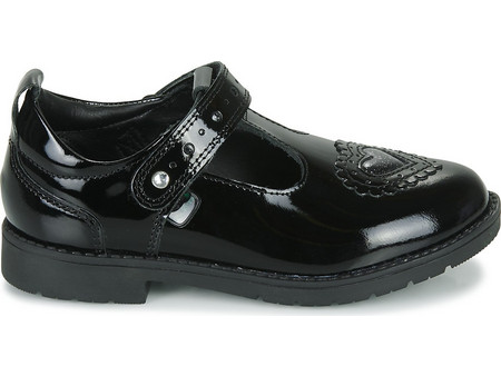 Kickers Lachly Heart Παιδικές Μπαλαρίνες Λουστρίνι με Σκρατς Μαύρες 116668