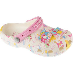 Crocs Hello Kitty Clog Παιδικά Παπούτσια Θαλάσσης για Κορίτσι Μπεζ Ροζ 212685-90H