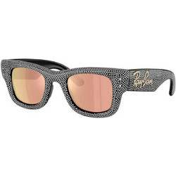 Ray-Ban RB4940BP 68657J Ανδρικά Γυαλιά Ηλίου Τετράγωνα Κοκάλινα Μαύρα με Πορτοκαλί Φακό