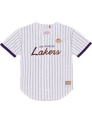 Mitchell & Ness Ανδρικό Πουκάμισο Βαμβακερό Ριγέ Κοντομάνικο Κανονική Γραμμή Μαύρο Λευκό TP17503-LALWHIT
