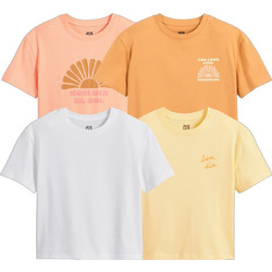 La Redoute Σετ Παιδικά T-Shirt Κοντομάνικα Λευκό Μπεζ Πορτοκαλί 351264825