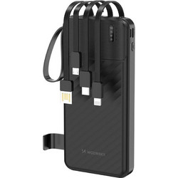 Wozinsky W11 Power Bank 10000mAh 10W με Ενσωματωμένα Καλώδια USB-C & Lightning Black