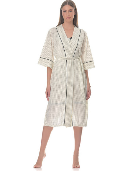 PNN Nightwear Marilyn Ρόμπα Εγκυμοσύνης Βαμβακερή Καλοκαιρινή Εκρού 0242-1052