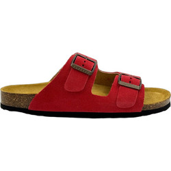 Plakton Γυναικεία Σανδάλια Suede Ανατομικά Κόκκινα 180010