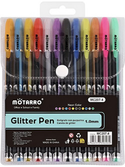 Motarro Σετ Στυλό Gel 1mm Πολύχρωμο 12τμχ MC207-4