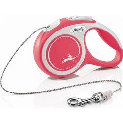 Flexi New Comfort Πτυσσόμενο Λουρί Σκύλου έως 8kg 3m Λευκό Κόκκινο