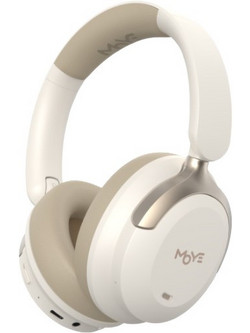 Moye Timbre 2 Ενσύρματα & Ασύρματα Bluetooth Ακουστικά με Noise Cancelling Μπεζ Λευκά