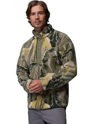 Columbia Helvetia TM II Printed Half Snap Fleece Ανδρικό Αθλητικό Φούτερ Χακί 2098461-397
