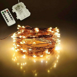 Globostar 100 Χριστουγεννιάτικα Λαμπάκια LED σε Σύρμα Μπαταρίας Εξωτερικού Χώρου Θερμά Λευκά 10m 79780