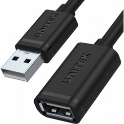 Unitek Y-C447GBK Καλώδιο USB-A Male 2.0 to USB-A Female 0.5m Black
