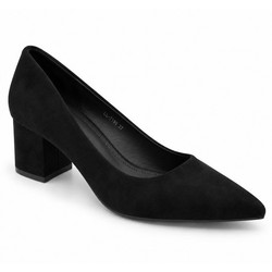 Elenross Γόβες Suede με Χοντρό Χαμηλό Τακούνι Μαύρες GS10290W-BLA