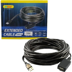 Andowl Q-T05C Καλώδιο USB-A Male 2.0 to USB-A Female 5m Black