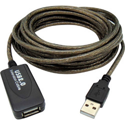 04.001.0100 Καλώδιο Braided USB-A Male 2.0 to USB-A Female 5m Transparent 2τμχ