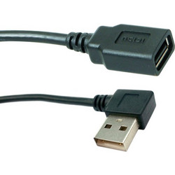 Powertech CAB-U018 Καλώδιο Angle 90° USB-A Male 2.0 to USB-A Female 0.3m Black
