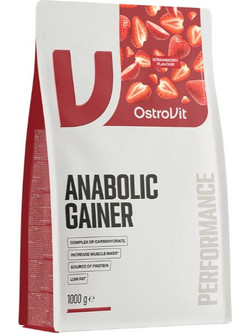 OstroVit Anabolic Gainer Strawberry Πρωτεΐνη Ορού Γάλακτος Όγκου 1kg
