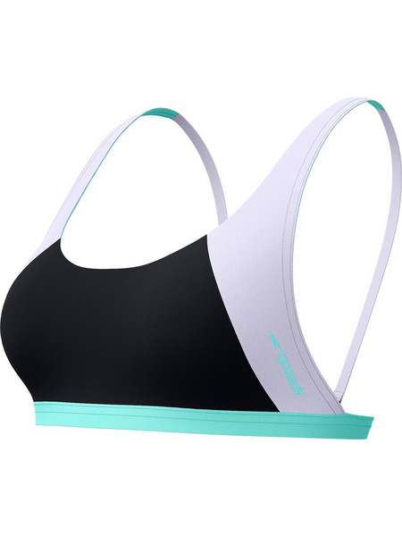 Speedo Αθλητικό Bikini Top Μπουστάκι Μαύρο Λευκό Τιρκουάζ 8-00480400334