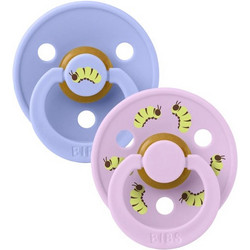 BIBS Studio Colour Caterpillar Πιπίλες Καουτσούκ 0-6m Violet Sky Hush 2τμχ