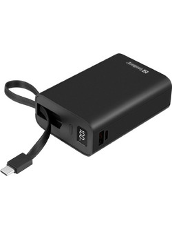 Sandberg 421-12 Power Bank 20000mAh 20W με Ενσωματωμένο Καλώδιο USB-C Power Delivery Black