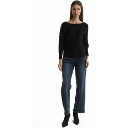 Fibes Fashion Γυναικεία Πλεκτή Μπλούζα Μαύρη 03-7576